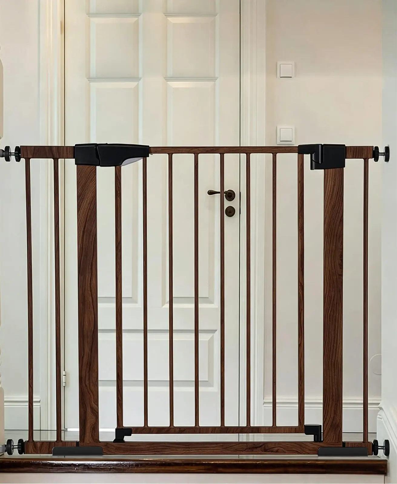 BG-01 wood-grain gate installed in a home