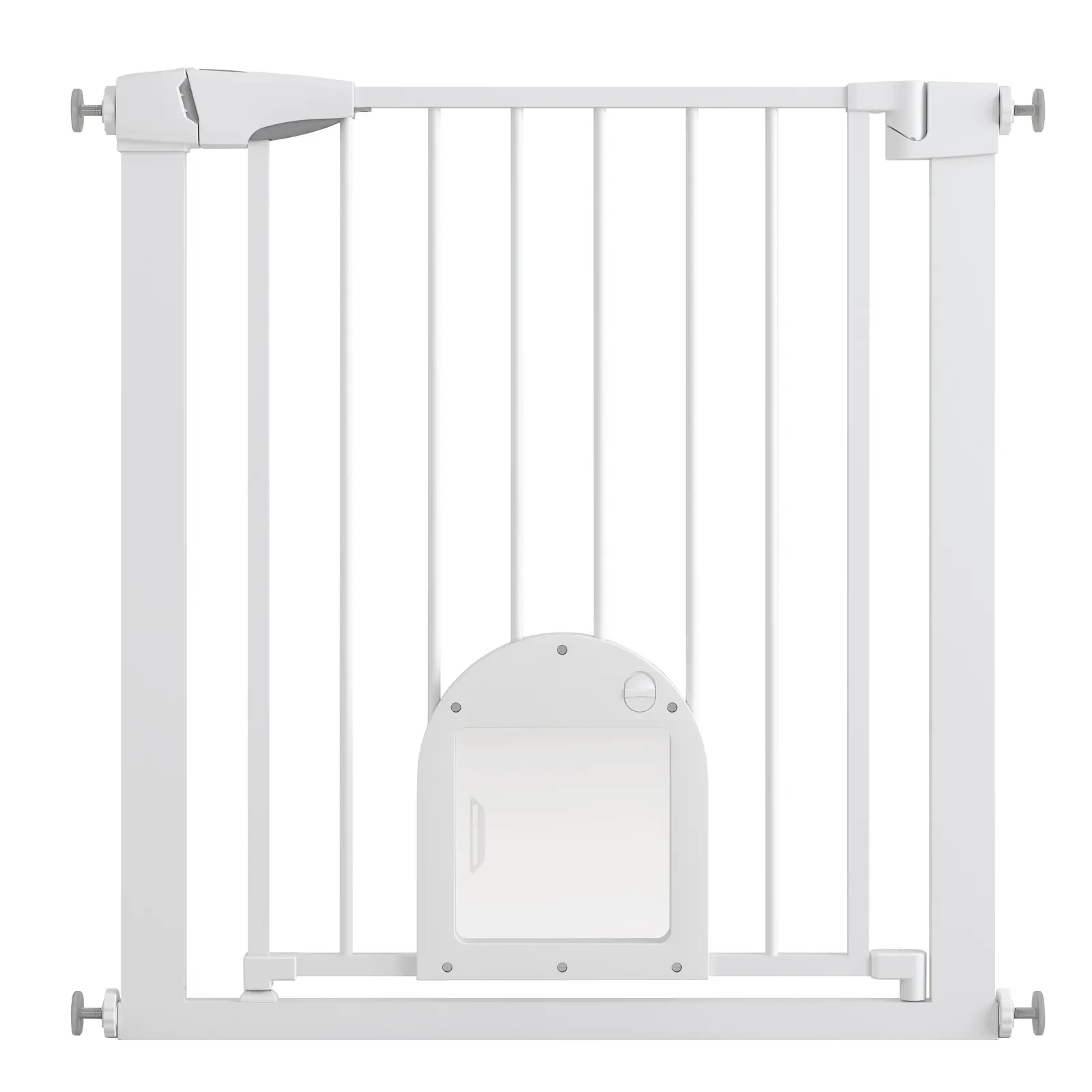 BG-06 pressure-mounted pet gate with integrated smaller pet door