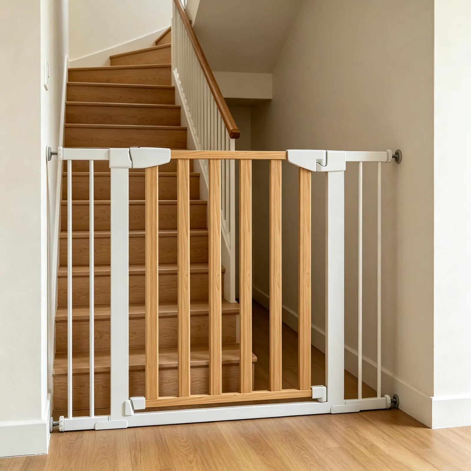 BG-12 wood-and-steel gate shown with a wide extension configuration