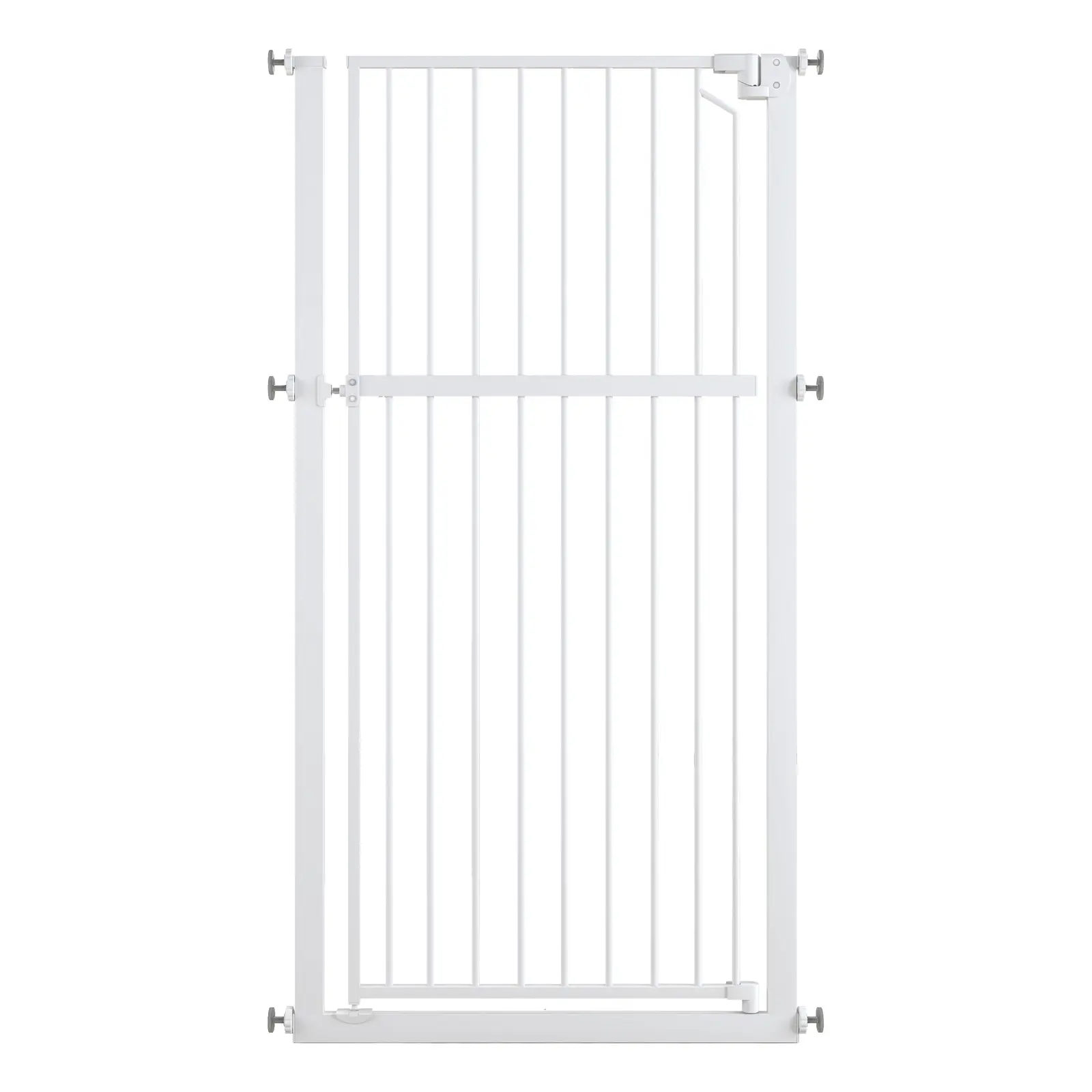 M2 extra-tall white pressure-mounted pet gate