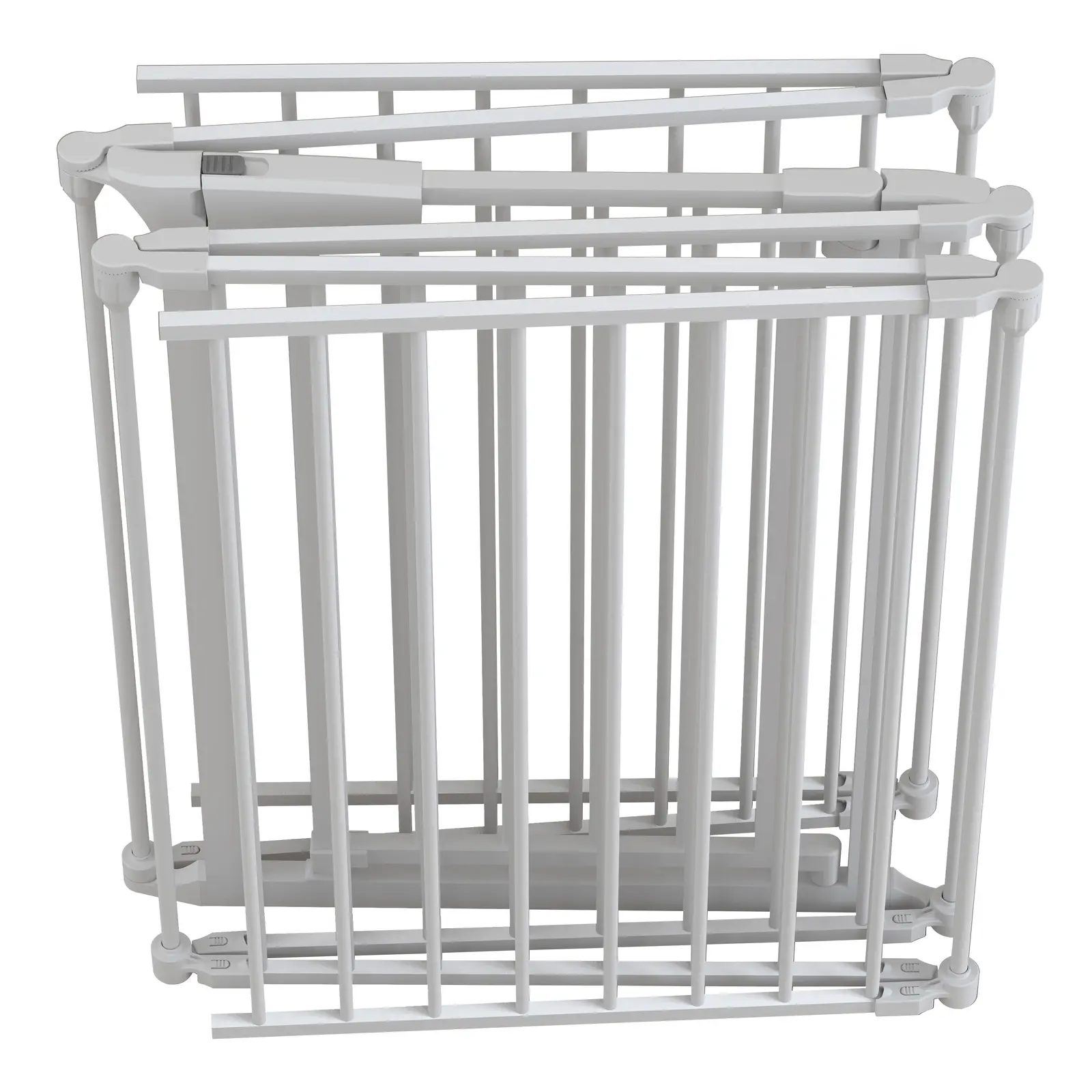 WL-01-06 modular metal play-yard panels folded for storage