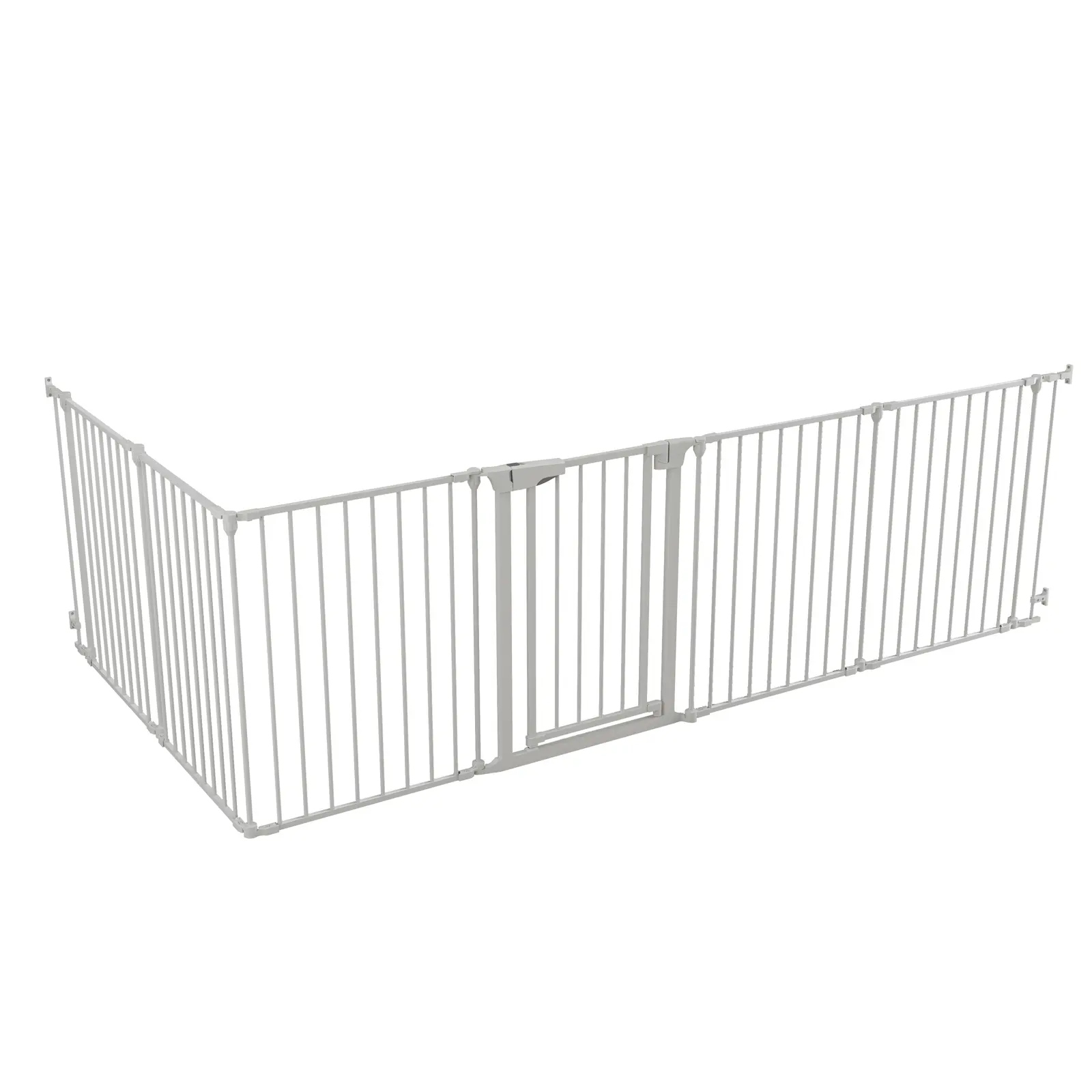 WL-01-06 modular metal safety fence in an extended angled layout