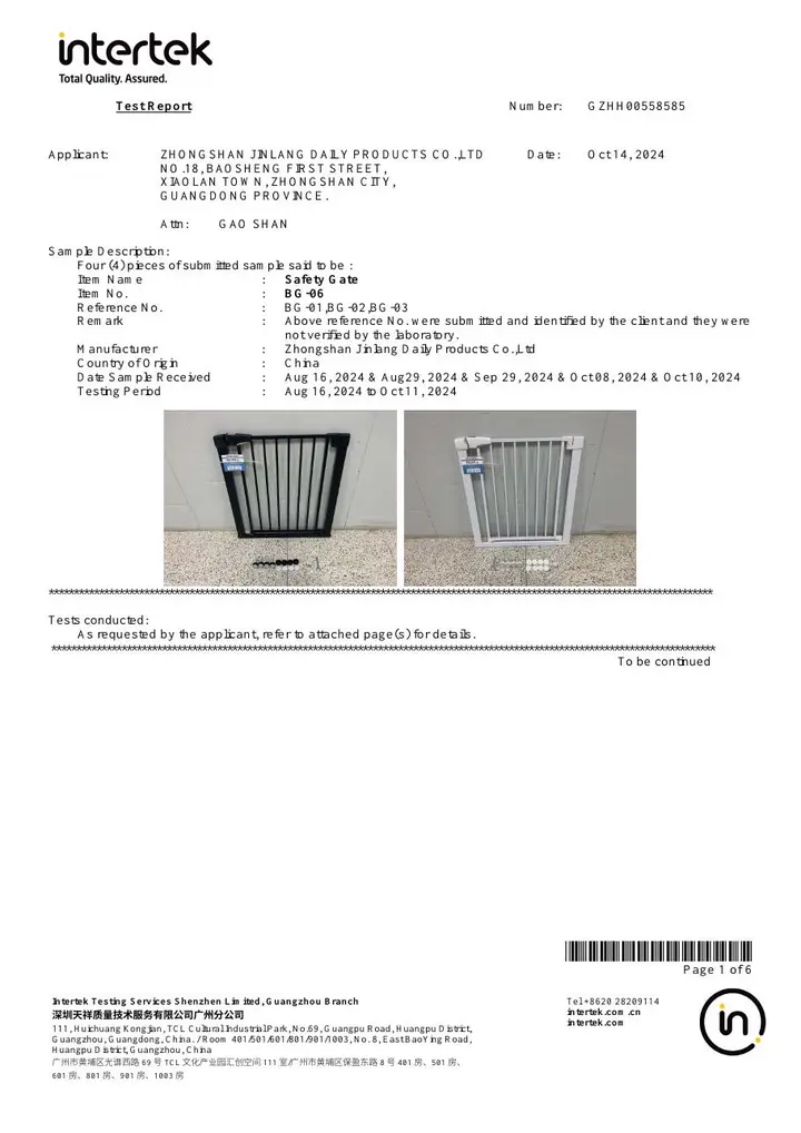 First page of report GZHH00558585